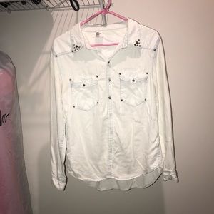 H&M Denim blouse with stud detailing